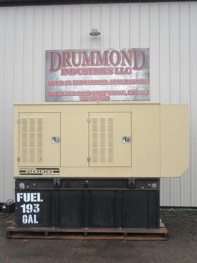 Used 50 KW DIESEL GENERATOR GENERAC 120/240V 1 PH ONLY 137.5 HRS  ENCLOSED 50 KW