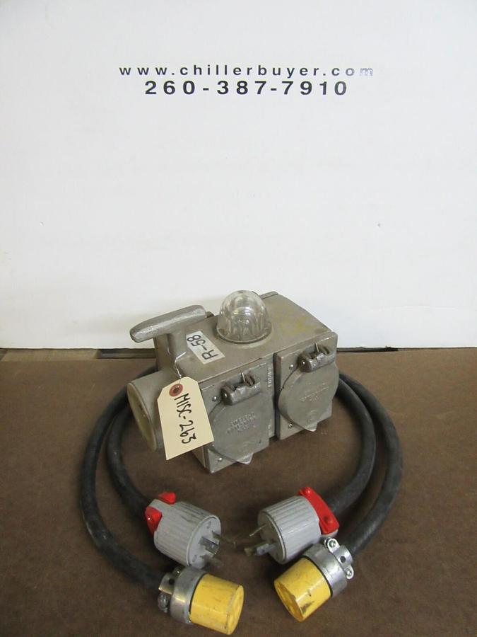 Used CIRCLE - D HEAVY DUTY ALUMINUM 120 V 3 W TWIST - LOCK ELECTRICAL CORD SPLITTER