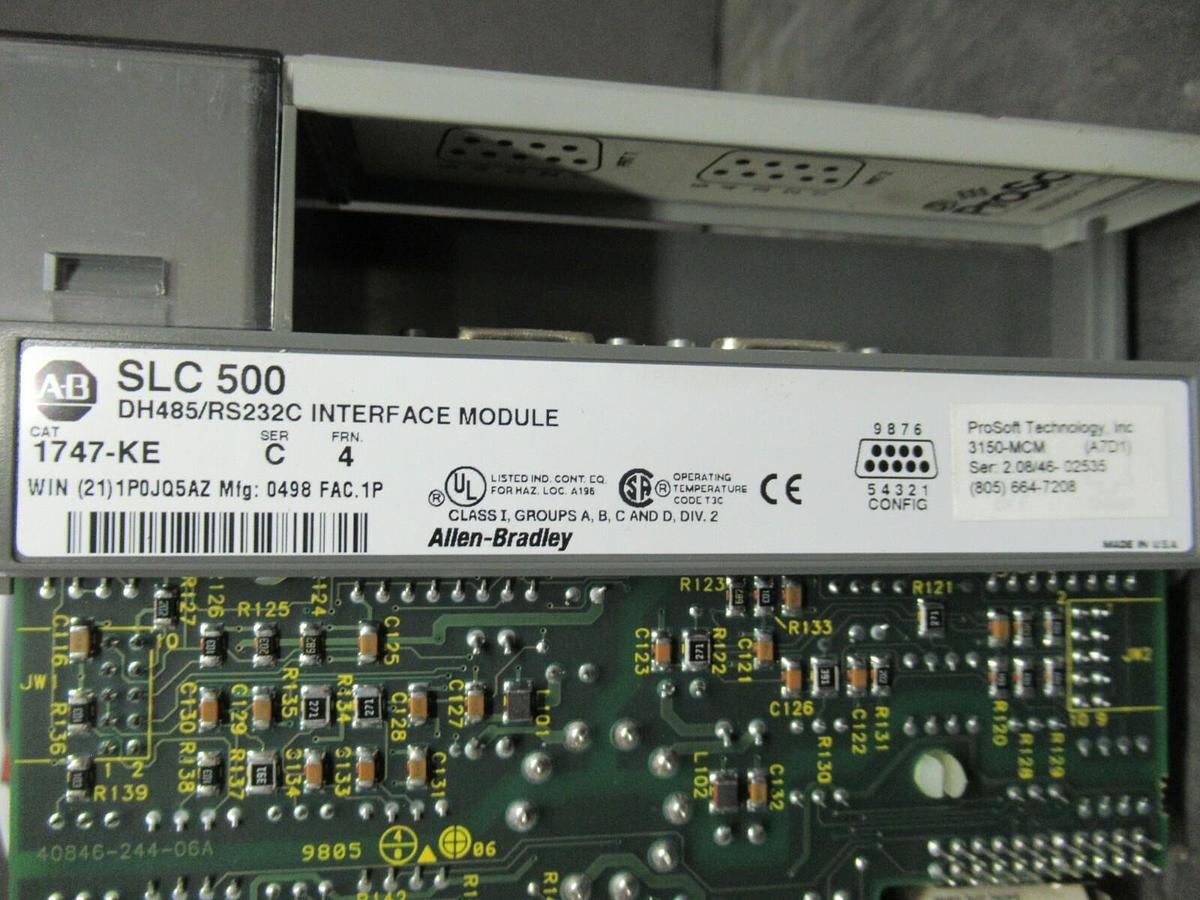 Used (RED) ALLEN BRADLEY SLC 500 DH485/RS232C INTERFACE MODULE 1747-KE SER. C FRN. 4
