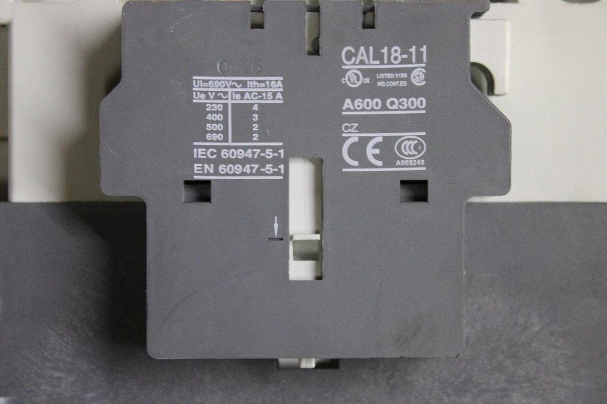 Used ABB CONTACTOR AE95-30 125 AMP 600 VOLT 3-POLE 3-PHASE 75 HP COIL: 48 VDC