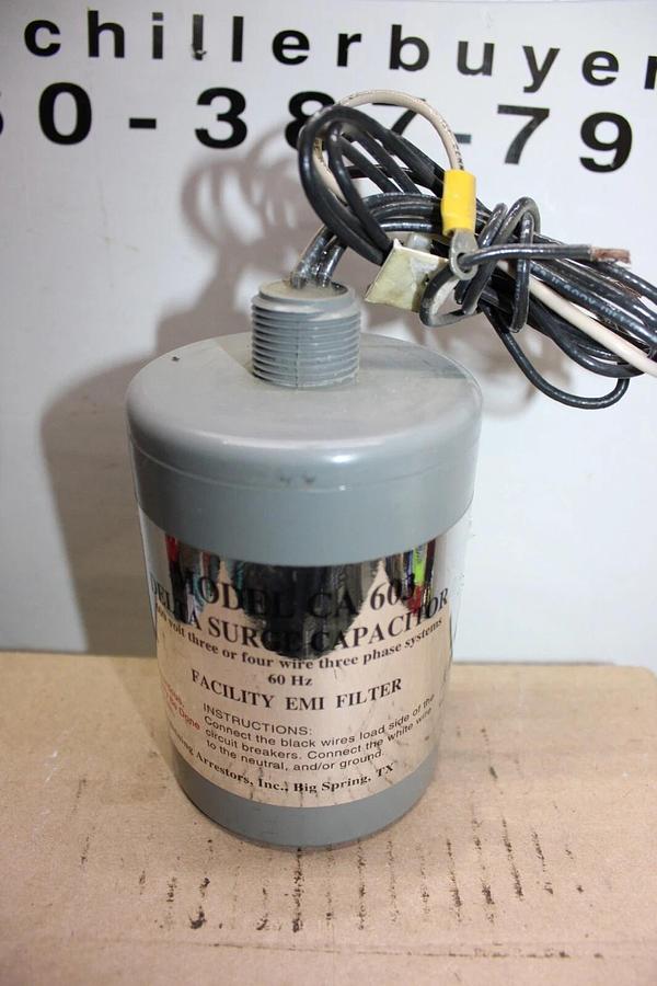 Used DELTA SURGE CAPACITOR CA603 CA-603 600 VOLT 3/4 WIRE 3-PHASE 60 HZ EMI FILTER