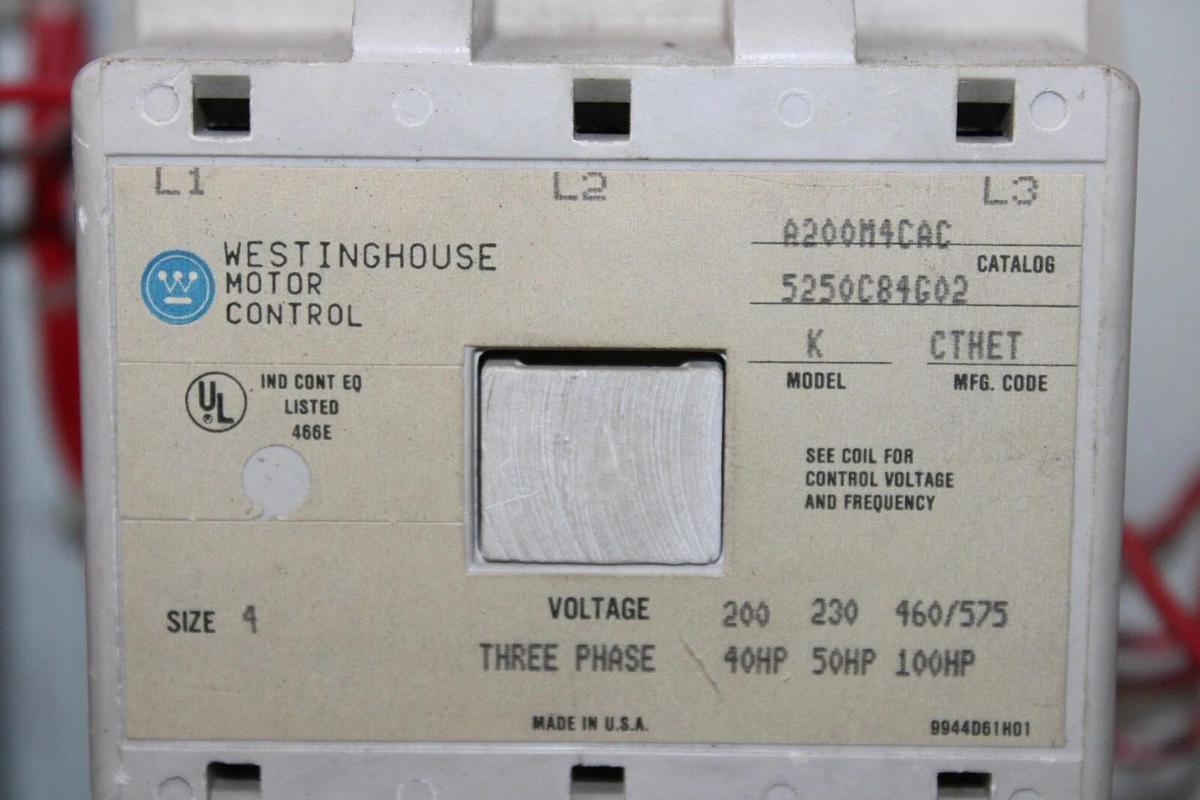 Used CUTLER HAMMER MCC STARTER BUCKET 2100 FREEDOM 42" CL75250-6 200 AMP SIZE 4