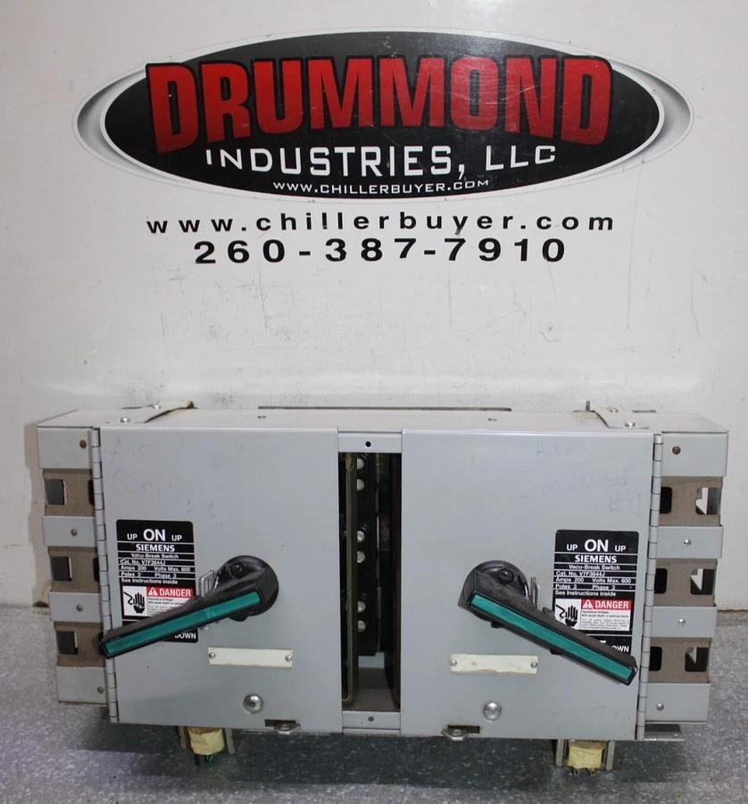 Used SIEMENS VACU-BREAK TWIN DISCONNECT SWITCH V7F3644J 200 AMP 600 VAC 3-POLE