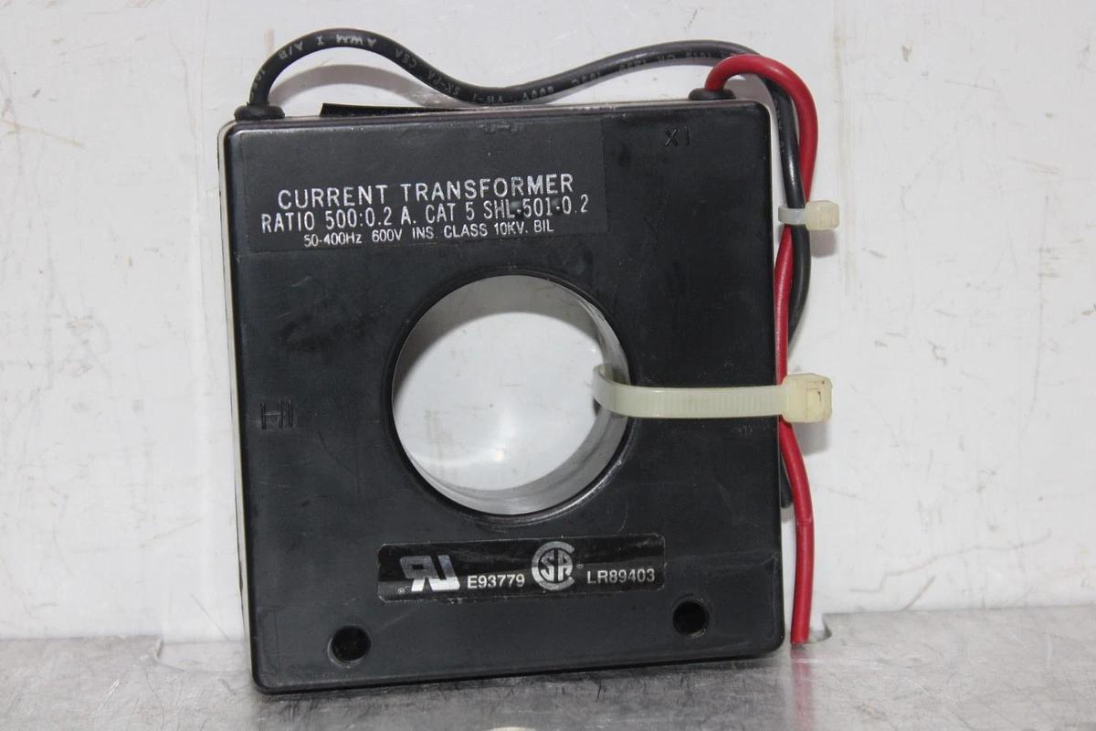 Used INSTRUMENT TRANSFORMER CURRENT TRANSFORMER 5-SHL-501-0.2 50-400 HZ 500:0.2