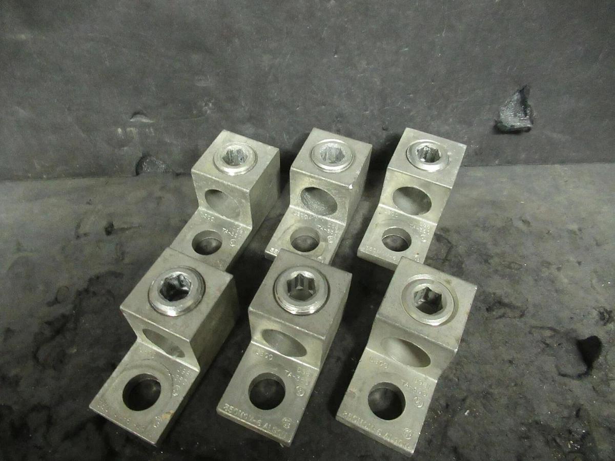 Used (6) QTY ILSCO TA-350 1 (SINGLE) BARREL MECHANICAL CONNECTOR LUG TAP 350 MCM - 6