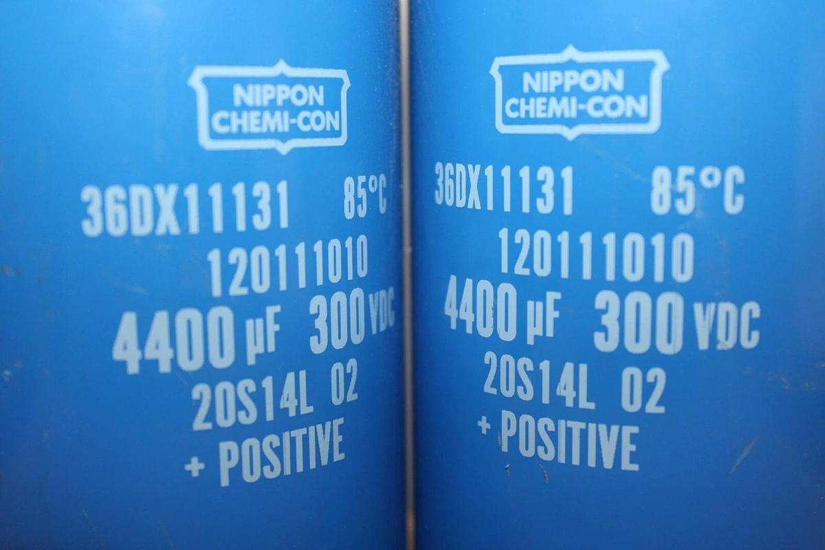Used NIPPON CHEMI-CON CAPACITORS 36DX11131 120111010 4400 uF 300 VDC 20S14L