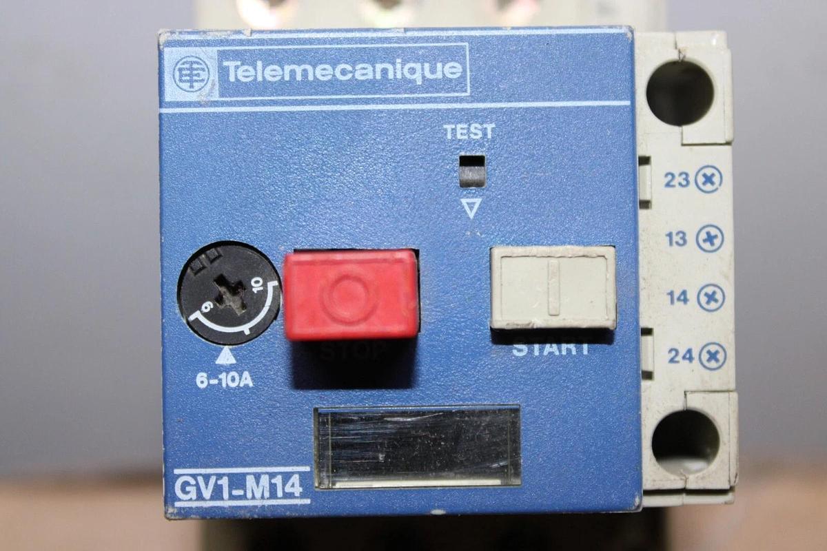 Used TELEMECANIQUE MANUAL MOTOR STARTER GV1-M14 5 HP @ 460 VAC 3 PH 6 - 10 AMPS