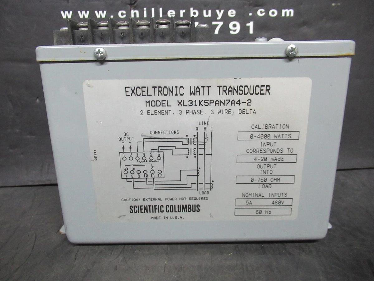 Used SCIENTIFIC COLOMBUS / AMETEK EXELTRONIC WATT TRANSDUCER XL31K5PAN74-2 3-WIRE
