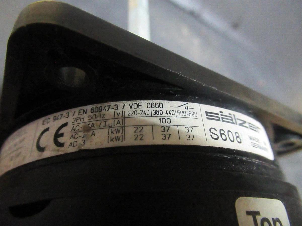 Used SALZER ROTARY SWITCH S608 S213 S608US1A1906-00 3 PHASE 600 VOLT 15 AMP 50 HP