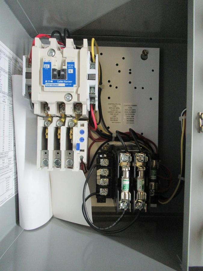 EATON COMBINATION STARTER ECN0718CBA NEMA: 12 W/ AN16DN0 27 AMP NEMA SIZE 1