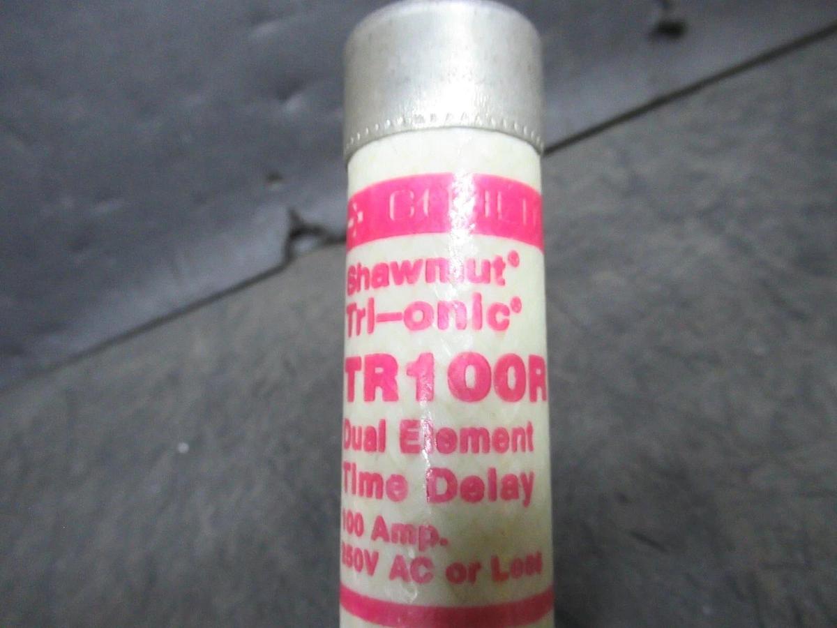 Used LOT OF 3 GOULD-SHAWMUT TRI-ONIC DUAL-ELEMENT TIME-DELAY FUSE TR100R 250 V 100 A