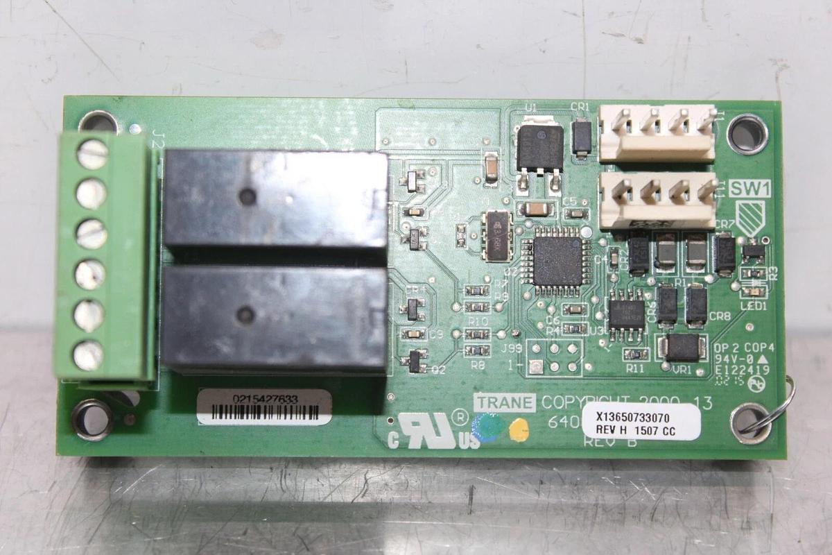 Used TRANE DUAL RELAY OUTPUT CIRCUIT BOARD X13650733070 REV. H **WARRANTY INCLUDED**