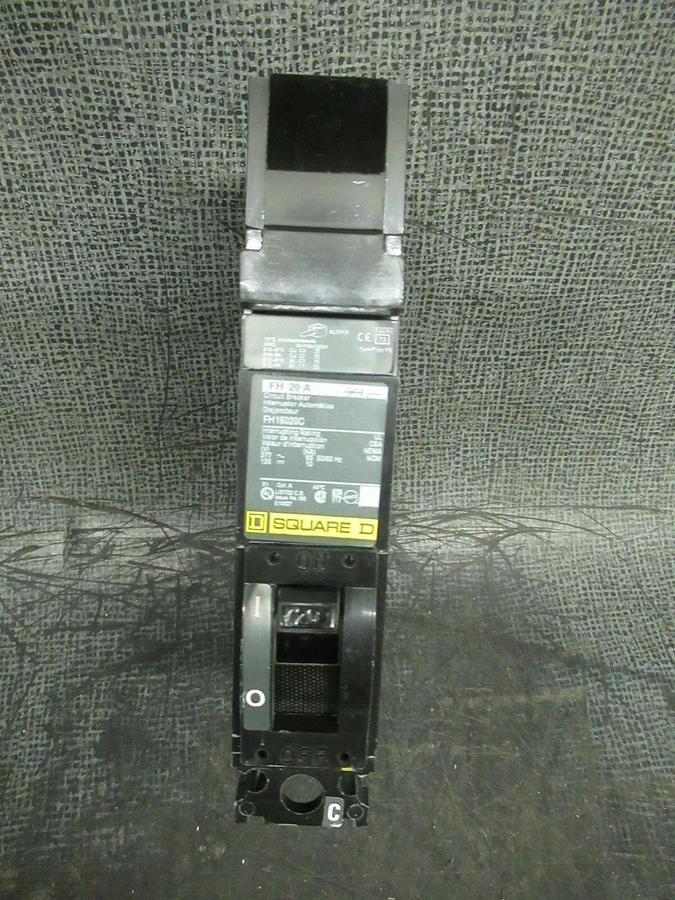 Used 20 AMP SQUARE D I LINE BREAKER FH16020C 277 VAC 1-POLE C-POLE **WARRANTY**