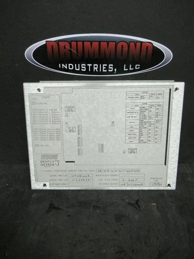 Used BENTLY NEVADA 6 CHANNEL TEMP. MONITOR 81672-01 REV. E 3300/35-02-02-01-00-00