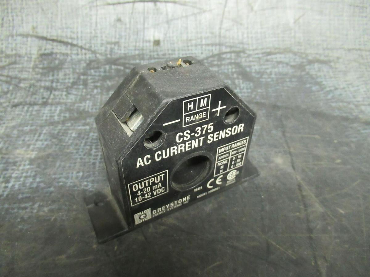 Used GREYSTONE AC CURRENT SENSOR CS-375 4-20 MA 10-42 VDC **WARRANTY**