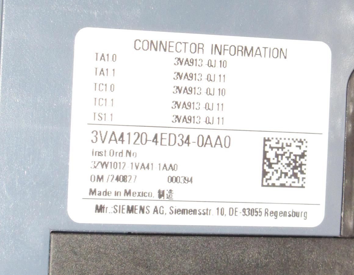NEW SURPLUS SIEMENS CIRCUIT BREAKER 3VA4135-4ED34 20 AMP 600 VAC 3-POLE