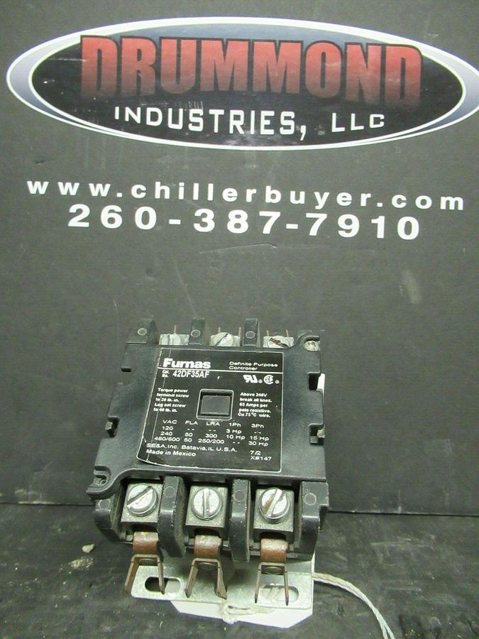 Used FURNAS 50 AMP CONTACTOR 42DF35AF  600 VAC COIL: 120 VAC 30 HP