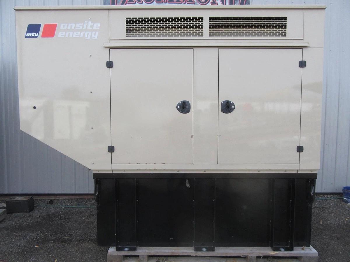 Used 50 KW DIESEL GENERATOR MTU 120/240 V  JOHN DEERE SOUND ENCLOSED 355 HRS  VIDEO