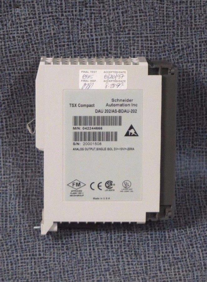 Used SCHNEIDER TSX COMPACT MODICON DAU 202 ANALOG OUTPUT MODEL: AS-BDAU-202