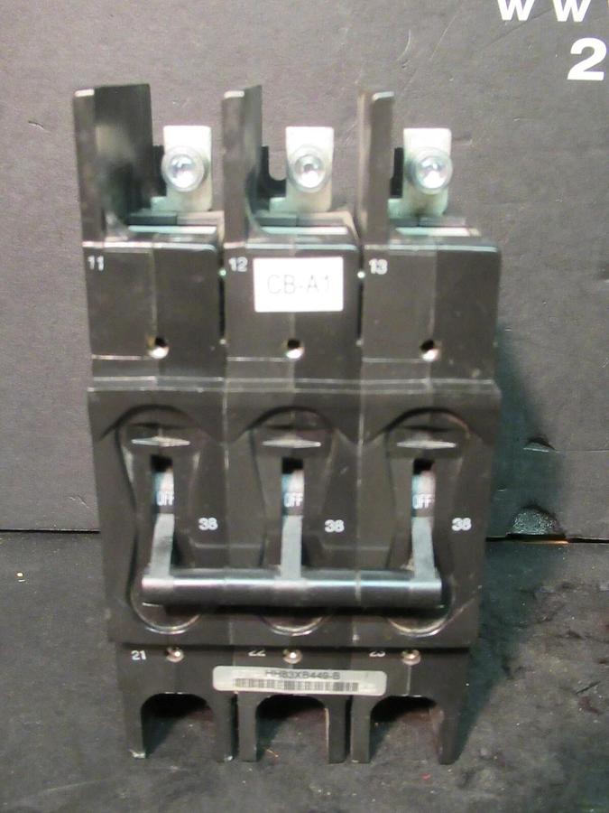 Used AIRPAX 3 POLE 38 AMP BREAKER 600 VAC 219-3-2600-449 44 TRIP AMPS HH83XB449-B