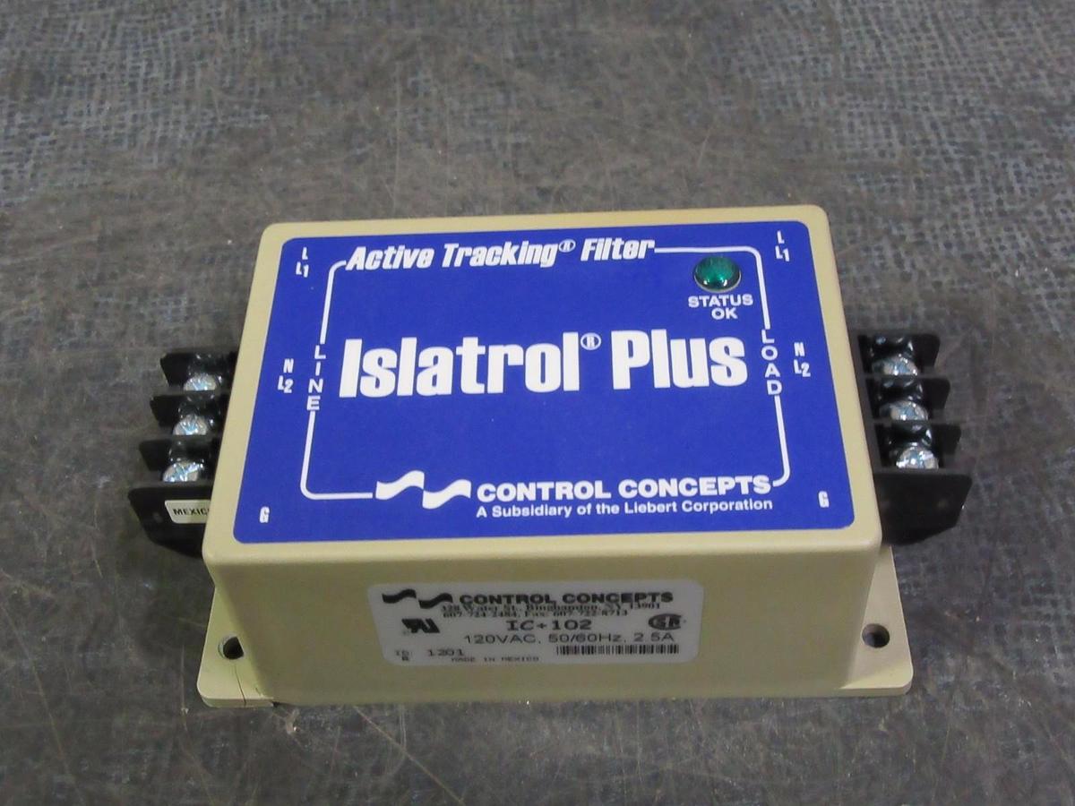 Used CONTROL CONCEPTS ISLATROL PLUS TRACKING FILTER 120 VAC 2.5 AMP MODEL: IC+102