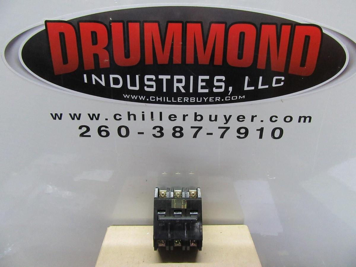 Used IM CED MOLDED CASE CIRCUIT BREAKER BH-50AF 220 VOLT 15 AMP 3-POLE 50/60 HZ