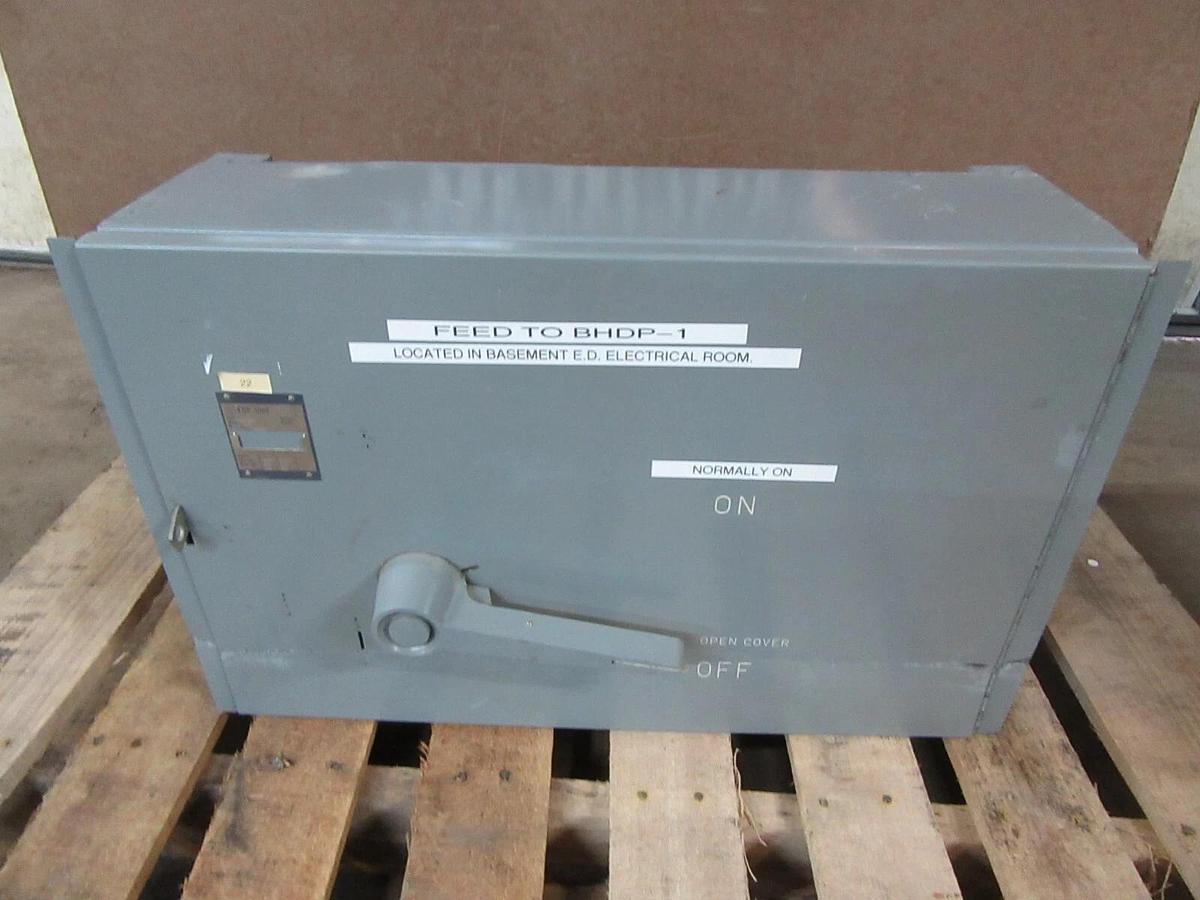 Used WETINGHOUSE FUSE PANELBOARD SWITCH FDP365R 400 AMP 600 VAC 350 HP 3-POLE