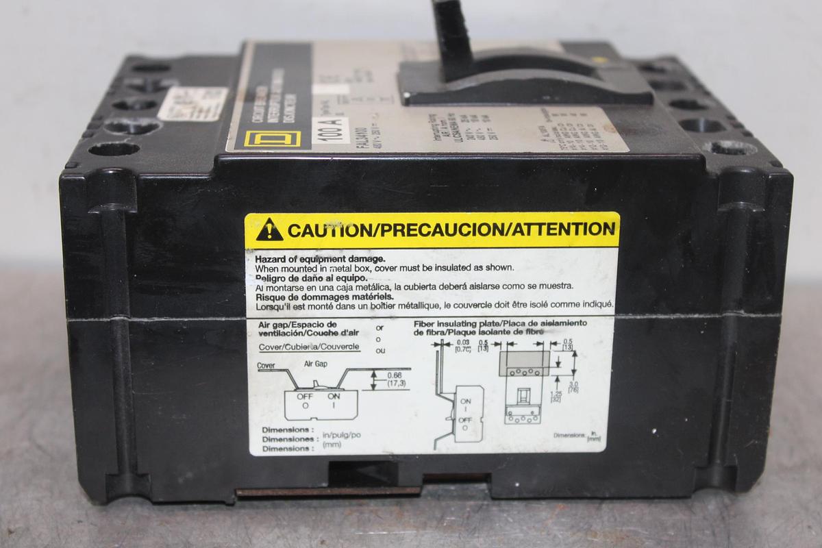 Used SQUARE D CIRCUIT BREAKER FAL34090 90 AMP 480 VAC 3-POLE **WARRANTY**