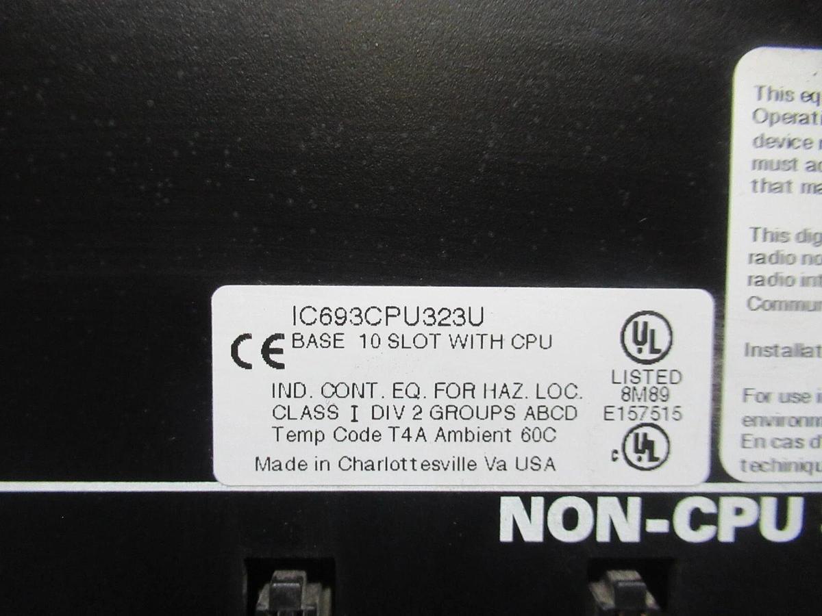 Used GE FANUC BASE SLOT WITH CPU IC693CPU323U WITH 10 SLOTS **WARRANTY**