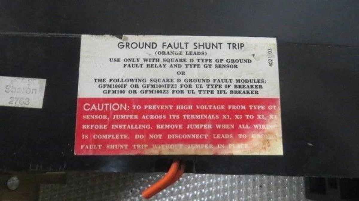 Used SQUARE D I LINE I-LIMITER BREAKER IF36100G 100 AMP 600 V GFM100IF GROUND FAULT