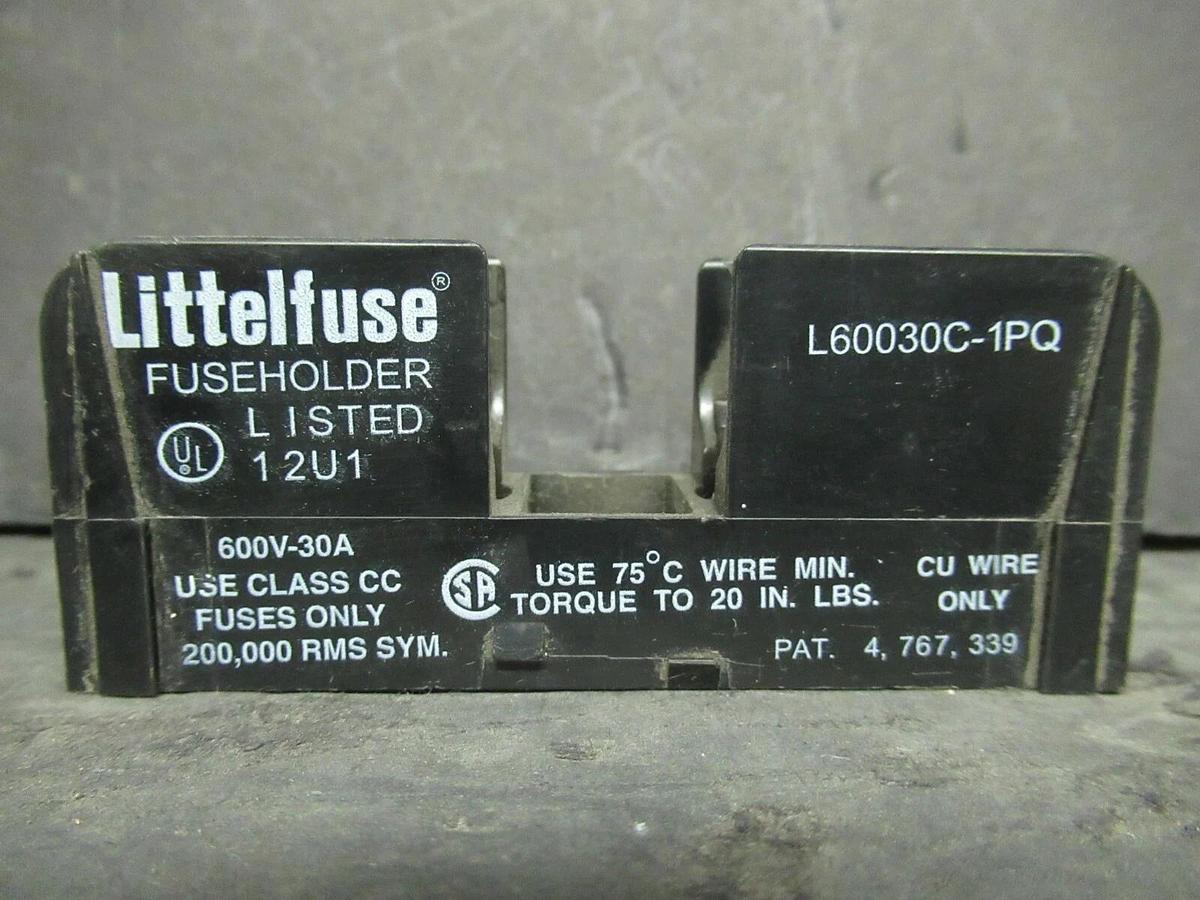 Used (2) LITTELFUSE FUSE LUG SET L60030C-1PQ 600 VOLTS 30 AMP **WARRANTY INCLUDED!**