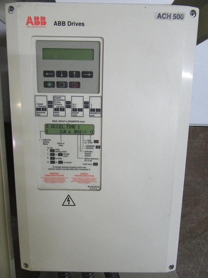 Used ABB VARIABLE SPEED DRIVE H5010204N0P2BAFV00 480 VAC 20 HP 3-PHASE ACH-500