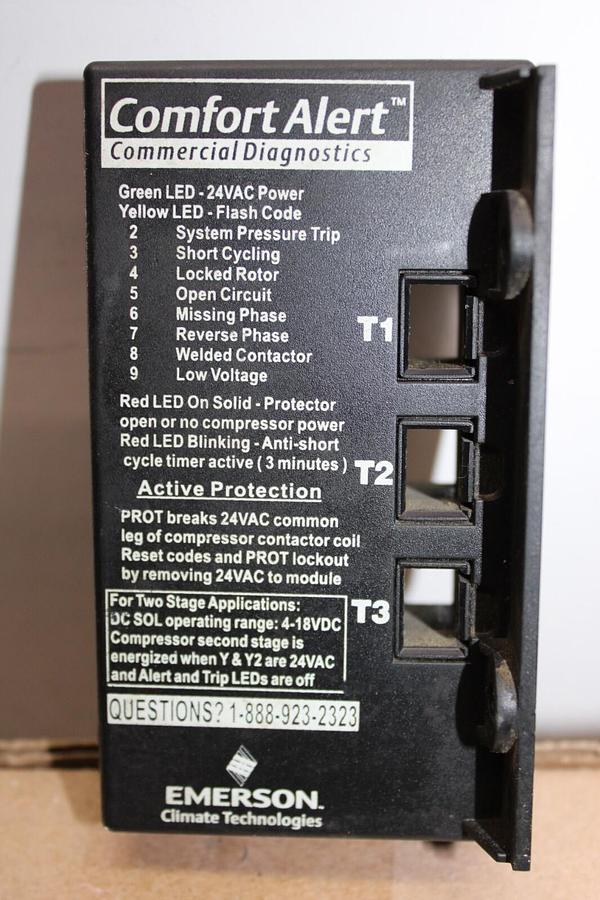 Used EMERSON COMFORT ALERT COMPRESSOR DIAGNOSTIC MODULE 543-0071-00 24 VAC 1.5 VA