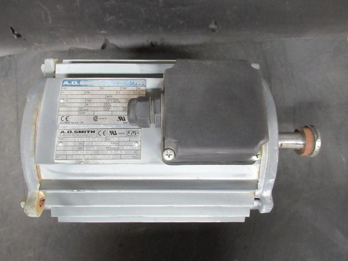 Used A.O. SMITH CENTURY AC MOTOR F-391909-61 3-PHASE 2 HP 460V 4A 1.15 SF 1155 RPM