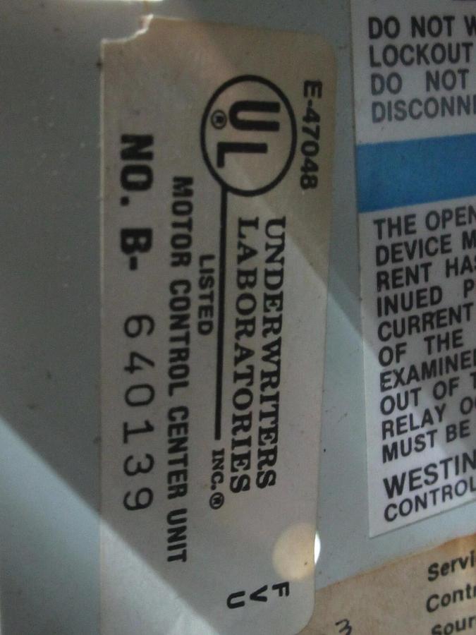 Used CUTLER HAMMER MOTOR STARTER CONTROL BUCKET 2100 12" NEMA SIZE 1 A200M1CACP 7 AMP