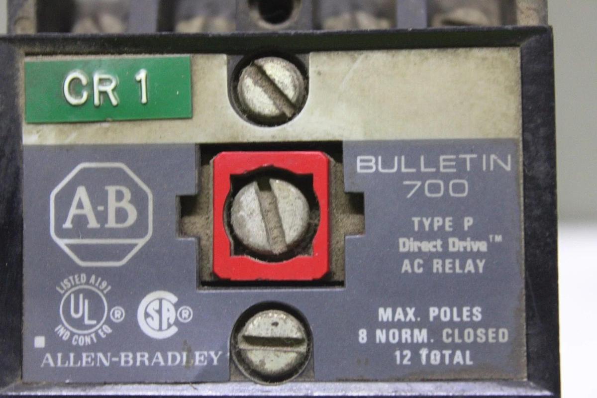 Used ALLEN BRADLEY DIRECT DRIVE RELAY 700-P200A1 600 VAC 10 AMP COIL: 120V