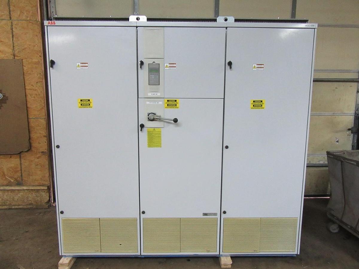 Used ABB MULTI SPEED DRIVE CABINET ACS627-0490-5-00EB1200802 3-PHASE 593 AMP 480 VAC