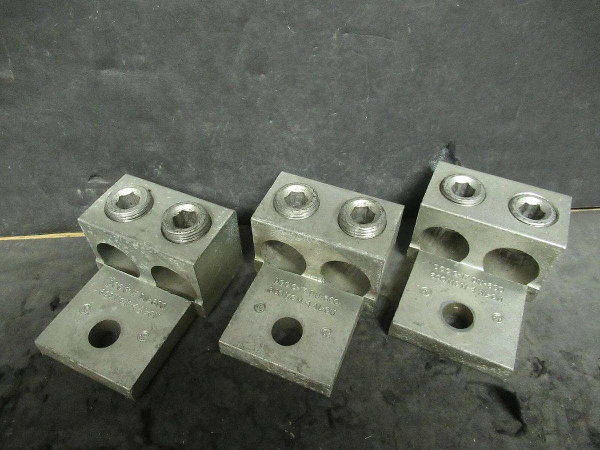 Used (3) QTY DCC C-17 DU-600 2 DOUBLE BARREL MECHANICAL CONNECTOR LUGS TAP 600MCM - 4