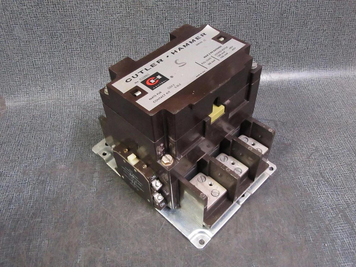 Used CUTLER HAMMER CONTACTOR 200 AMP 600V COIL: 440/480V C32KN3 SERIES B1 W/ AUX