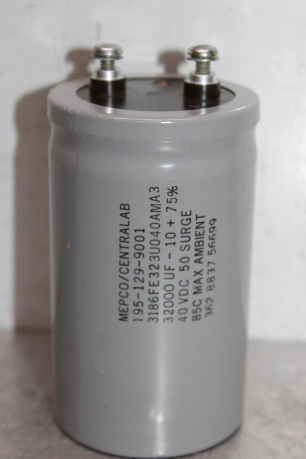 NIB MEPCO CENTRALAB CAPACITOR 3186FE323U040AMA3 32000 uF -10% +75% 40 VDC