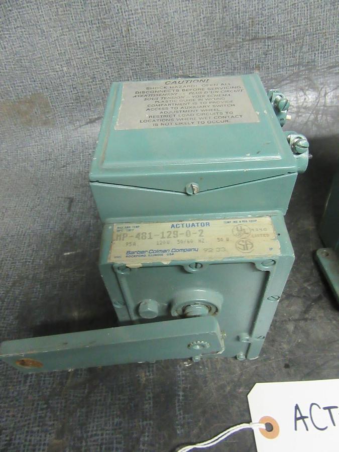 Used BARBER COLMAN ACTUATOR MP-481-129-0-2 120 VAC 1-PHASE 0.95 AMP 50 WATT