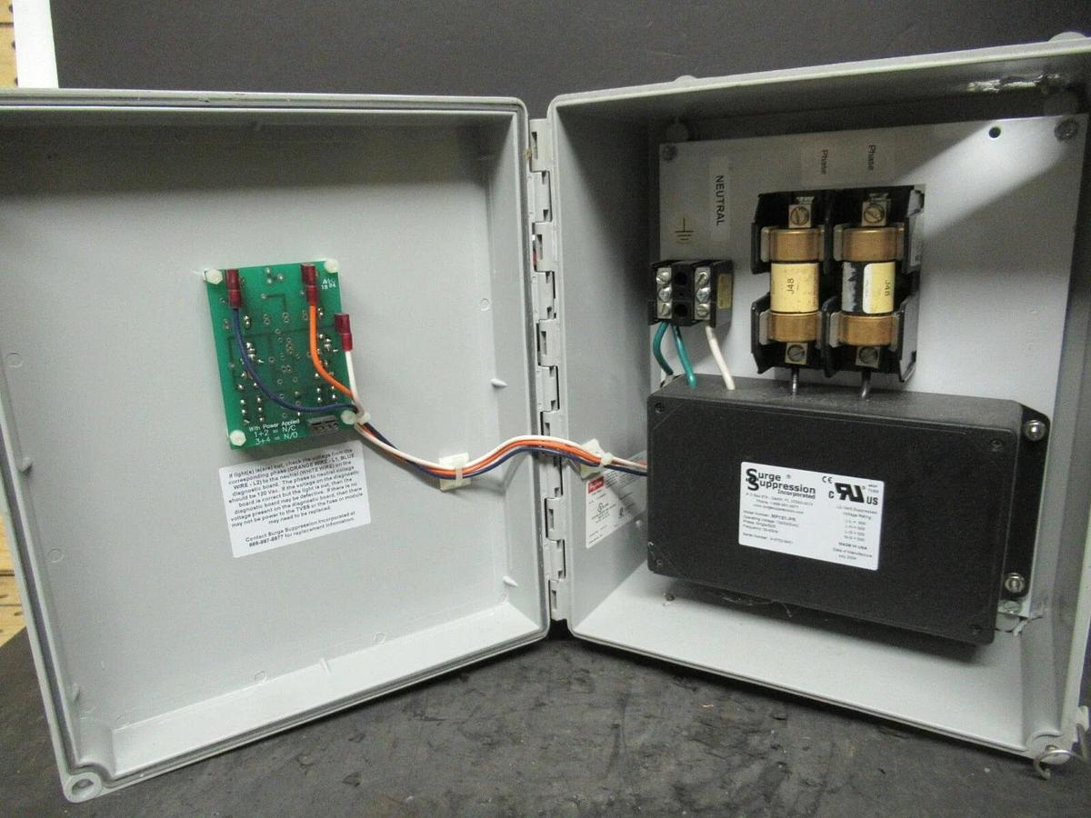 Used SURGE SUPRESSION INC. MP1S1-PR 120 /240 VAC SUPRESSOR SINGLE SPLIT PHASE 4X ENCL