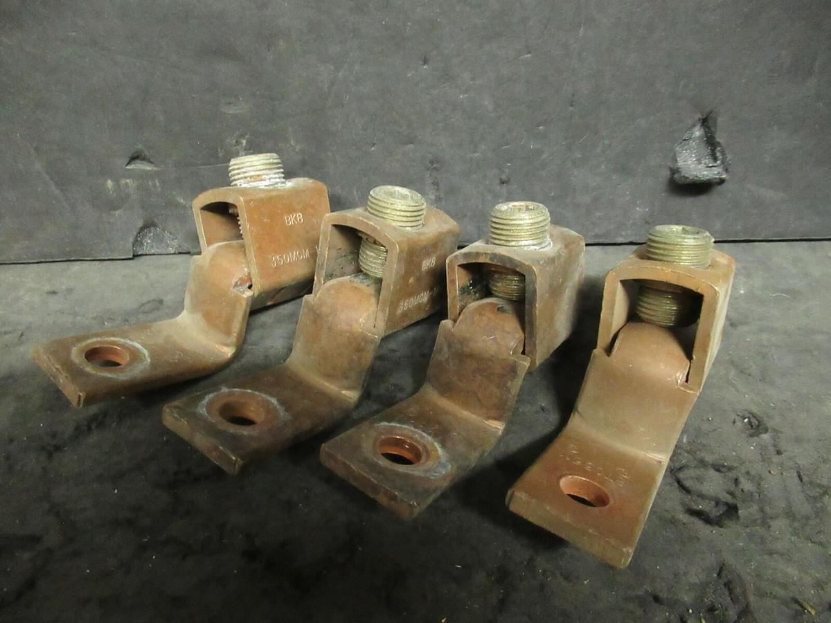 Used 4 QTY BLACKBURN BKB SINGLE BARREL CONNECTOR TERMINAL LUG SET 350MCM-1/0 BTC3511
