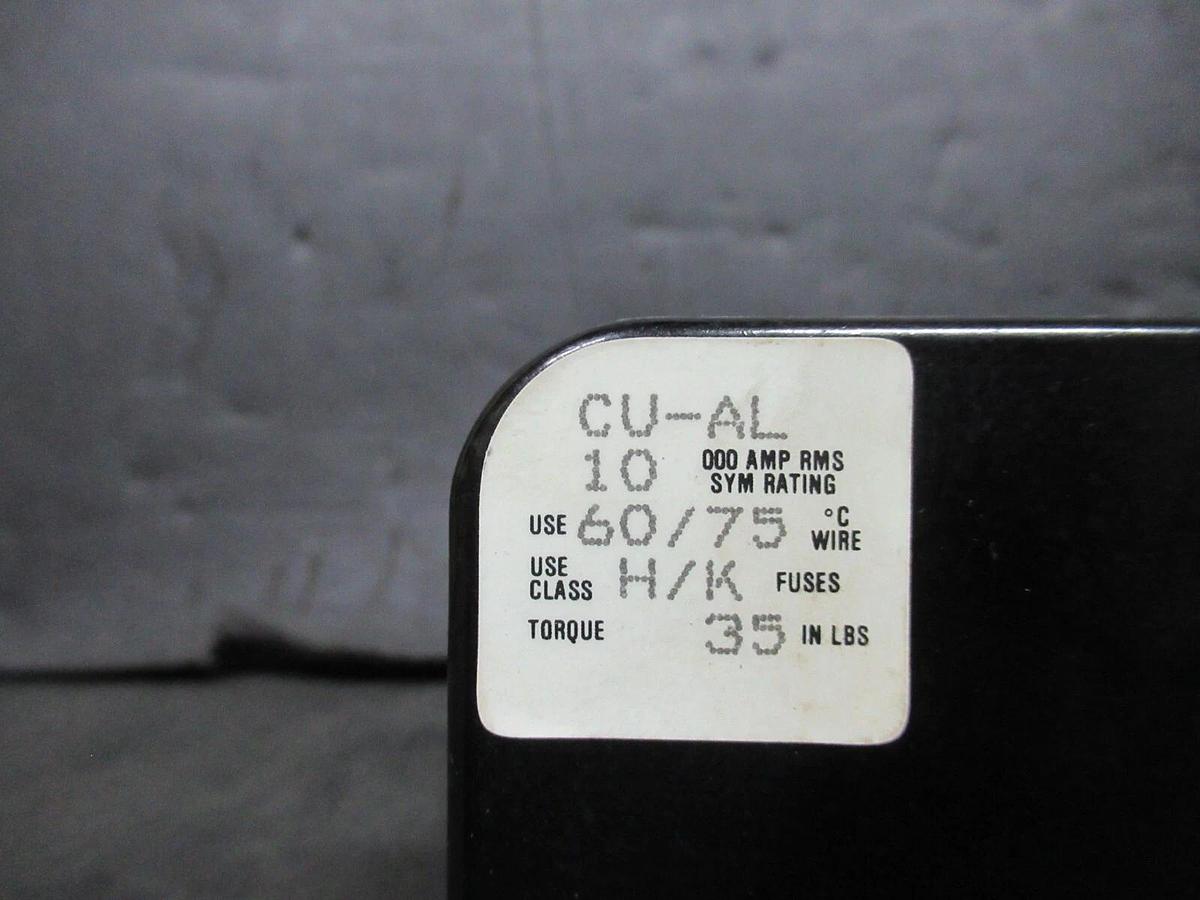 Used GOULD SHAWMUT 2-POLE FUSE HOLDER 600 VOLT 30 AMP FOR H OR K TYPE FUSES