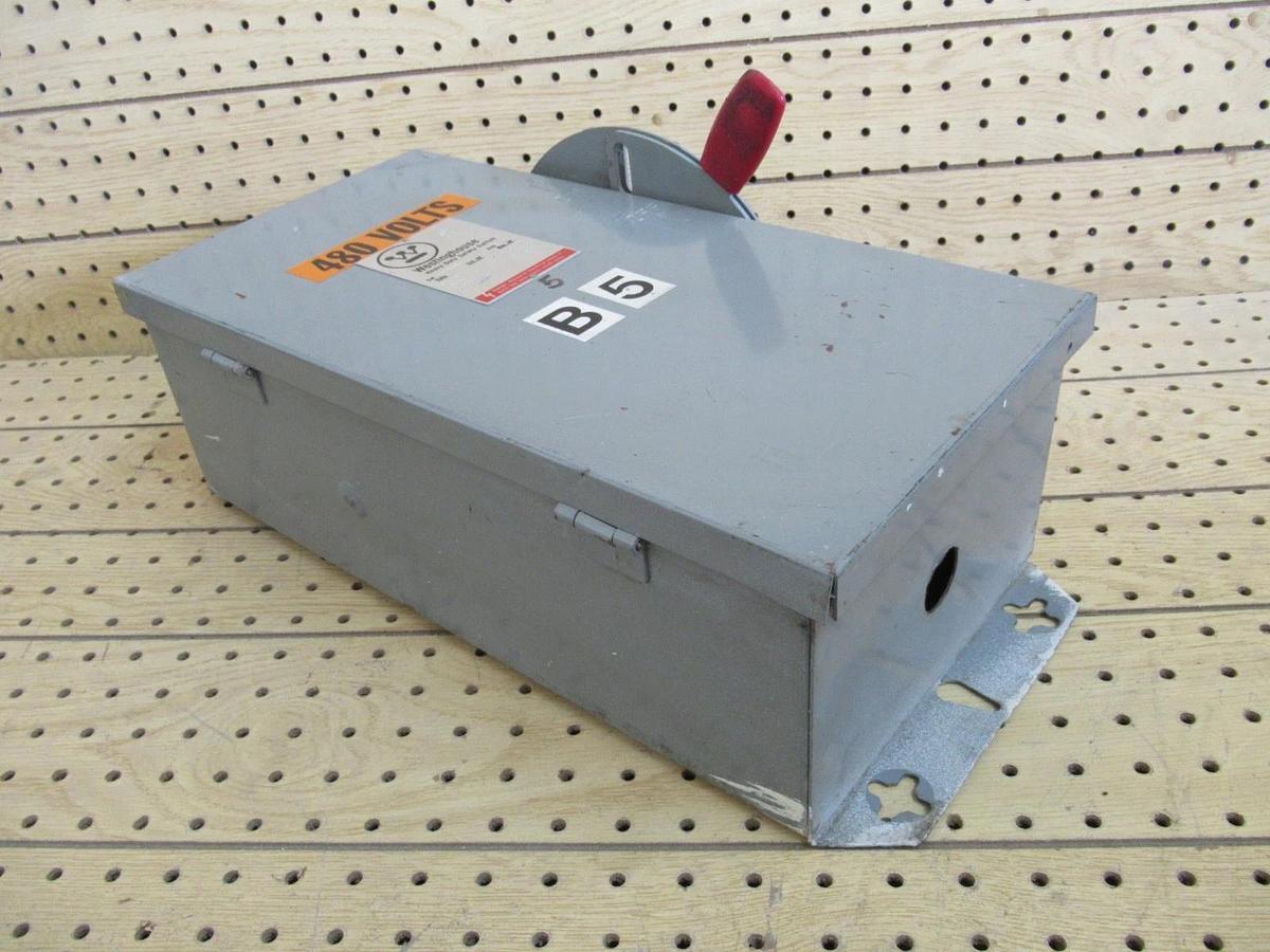 Used WESTINGHOUSE DISCONNECT SWITCH JHUN361 600VAC 20HP 30A 600VDC TYPE 12