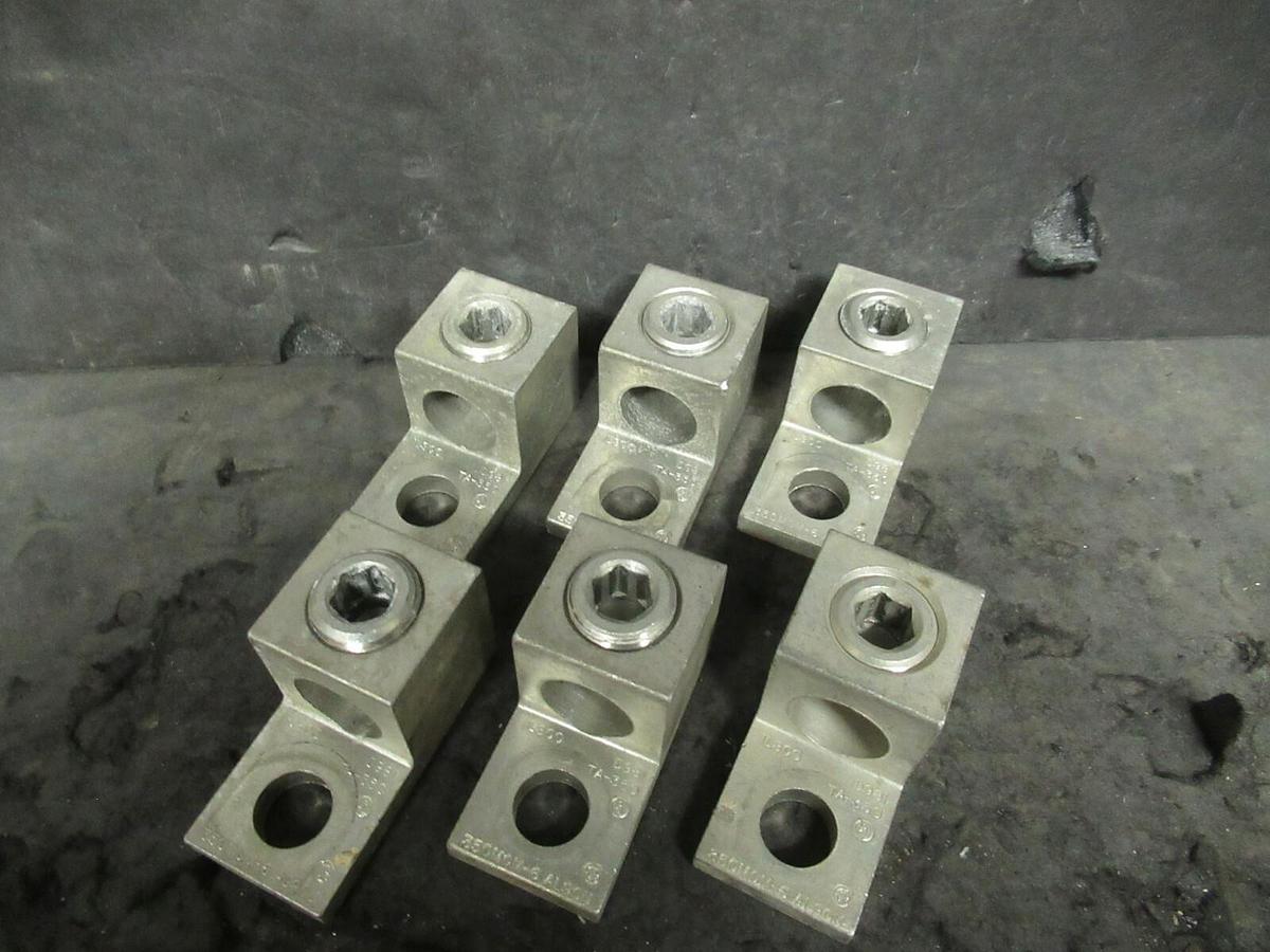 Used (6) QTY ILSCO TA-350 1 (SINGLE) BARREL MECHANICAL CONNECTOR LUG TAP 350 MCM - 6
