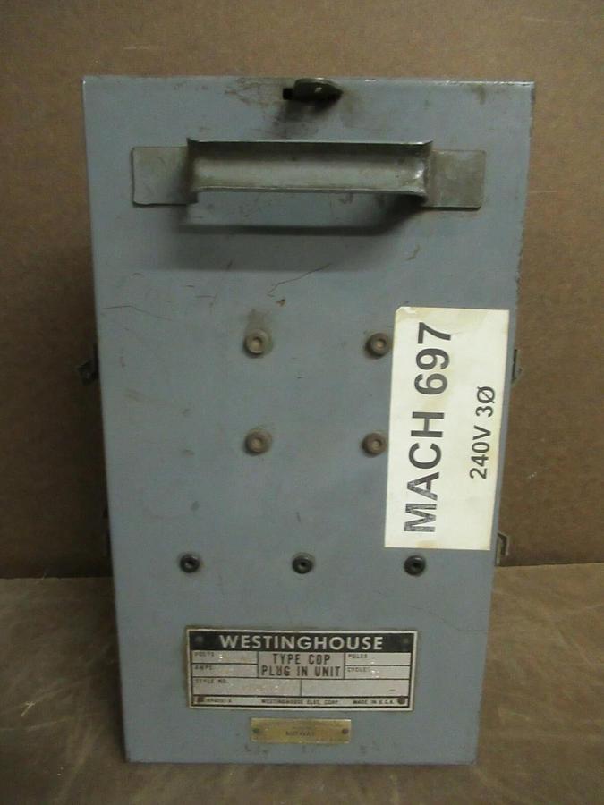Used WESTINGHOUSE COP 100 AMP 600 VAC FUSIBLE BUSS BUS PLUG STYLE 1720770 TAP SWITCH