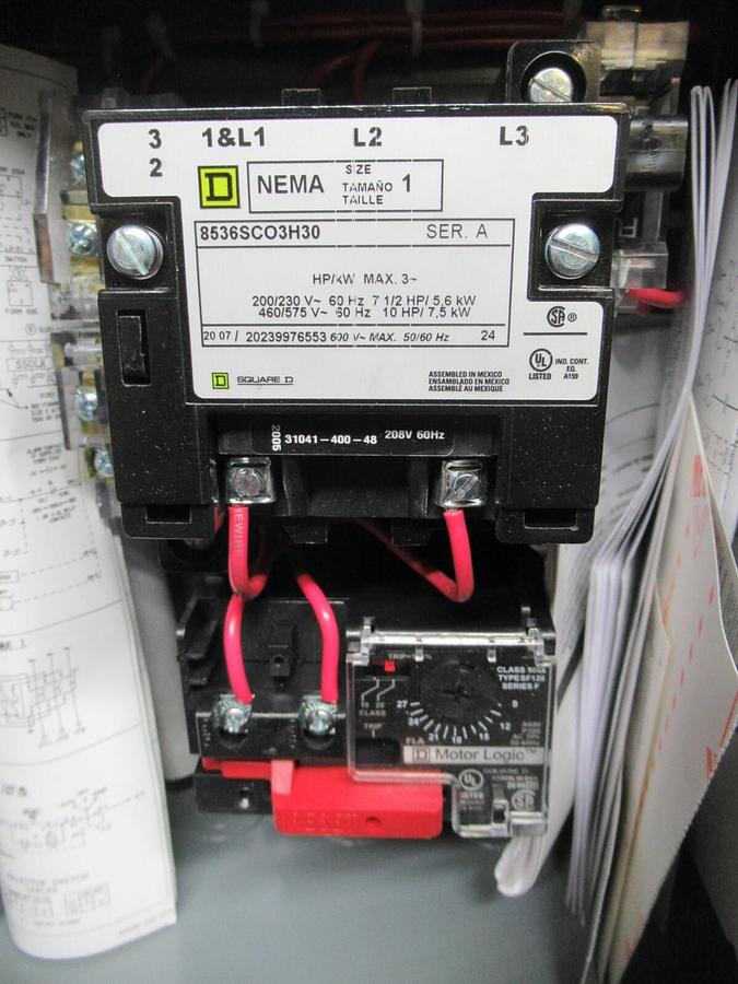 NEW SURPLUS SQUARE D COMBINATION STARTER 8536SCH3V08CF4H30X22 8536SCO3H30 NEMA 1