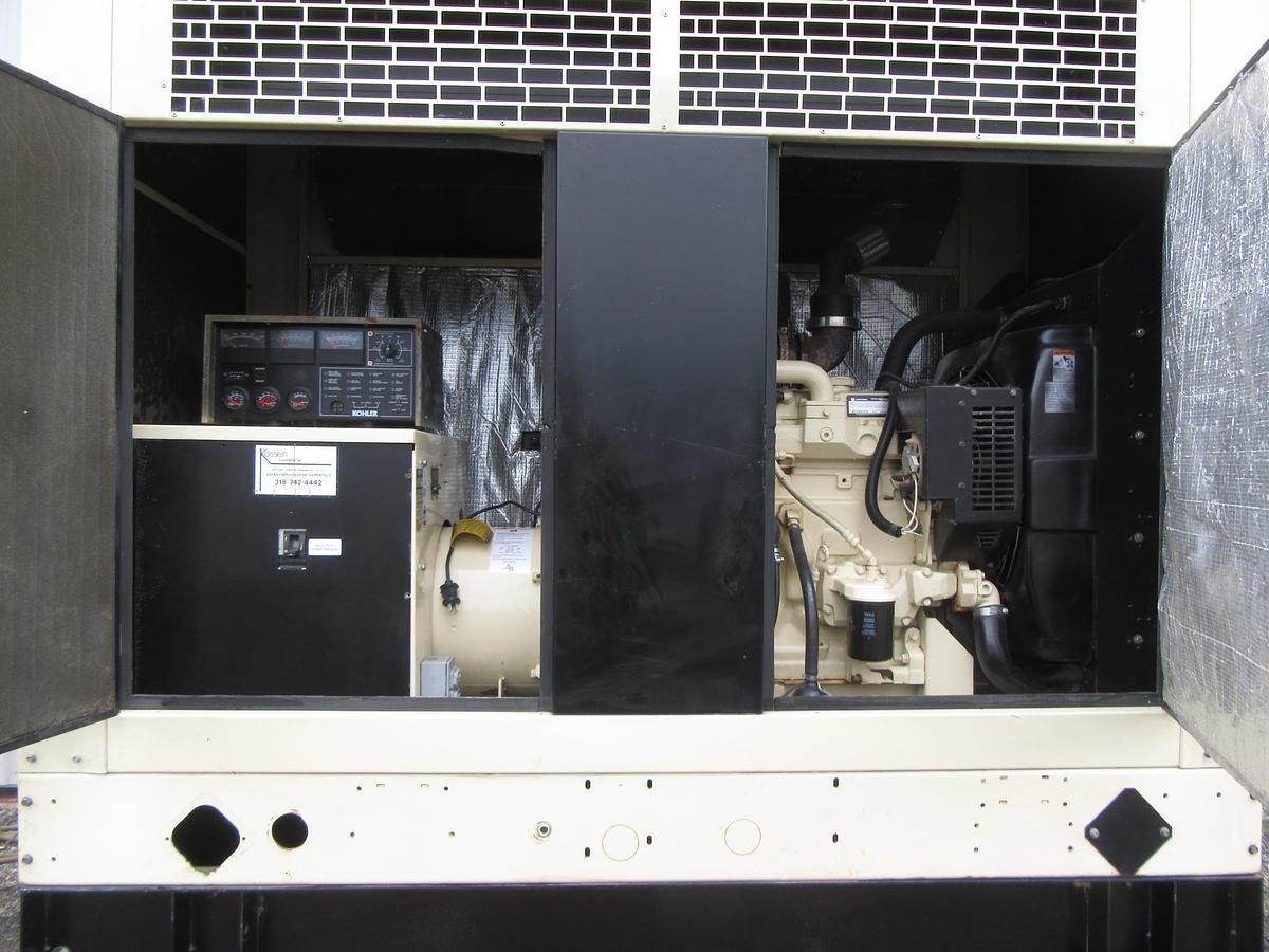 Used 50 KW DIESEL GENERATOR  KOHLER 120/240V JOHN DEERE ENCLOSED VIDEO WE SHIP 55KW