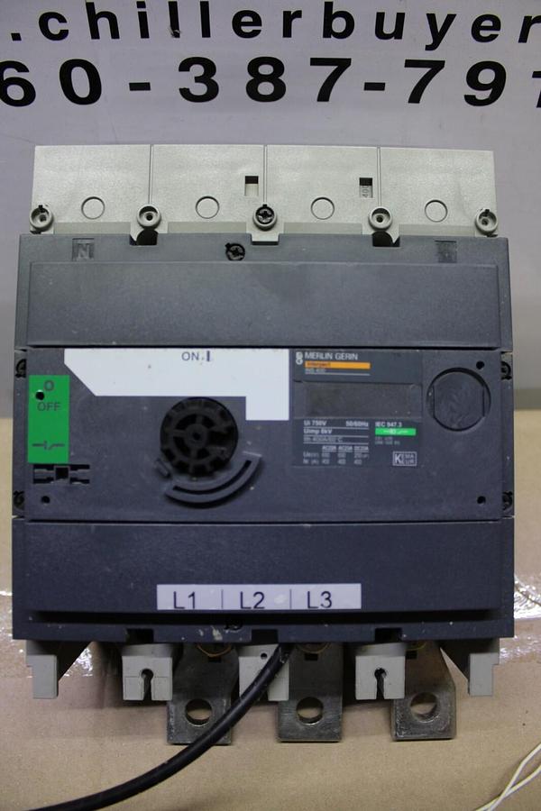 Used MERLIN GERIN INTERPACT MOLDED CASE SWITCH INS400 400 AMP 750 VOLT 3-POLE